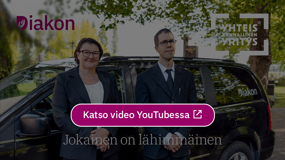 Esikatselukuva videosta, jossa kaksi DiakonHautauksen työntekijää