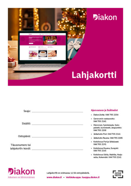 Jouluinen lahjakortti